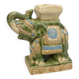Small green ceramic elephant vase