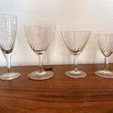 Set of 4 champagne flutes in engraved glass 10 cl