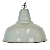 Industrial Grey Enamel Factory Pendant Lamp, 1960s