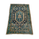 Persian carpet old green background, hand knotted, certified