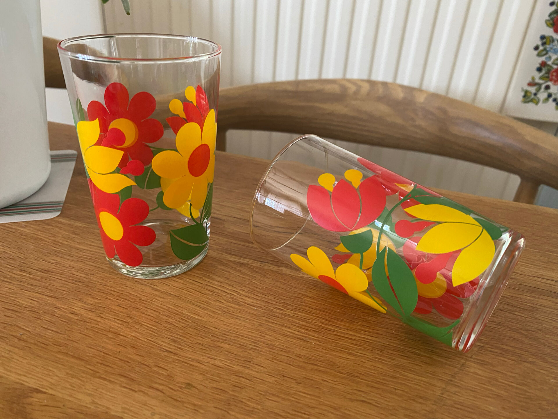 Vintage floral water glasses
