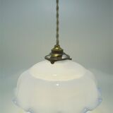 Blue opaline hanging lamp