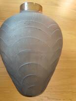 Art Deco /1910/40 moulded pressed smoked vase (30 cm)