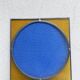 Pair of antique blue and yellow stained glass windows