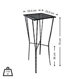 Sellette carrée en métal perforé noir attribuée à Mathieu Matégot