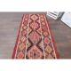 1970s Vintage Turkish Hand-Knotted Wool Cotton Red Runner Rug 83x314