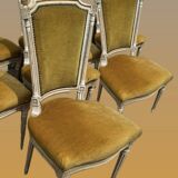 Lot of antique Louis XVI style living room chairs / armchairs