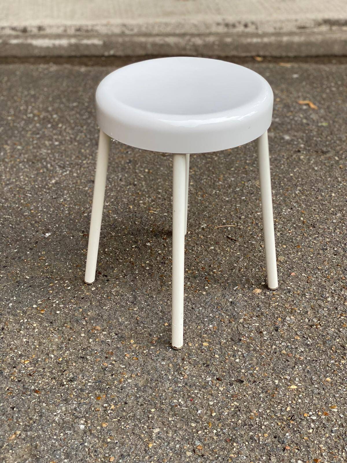 Vintage white stool from the 70s