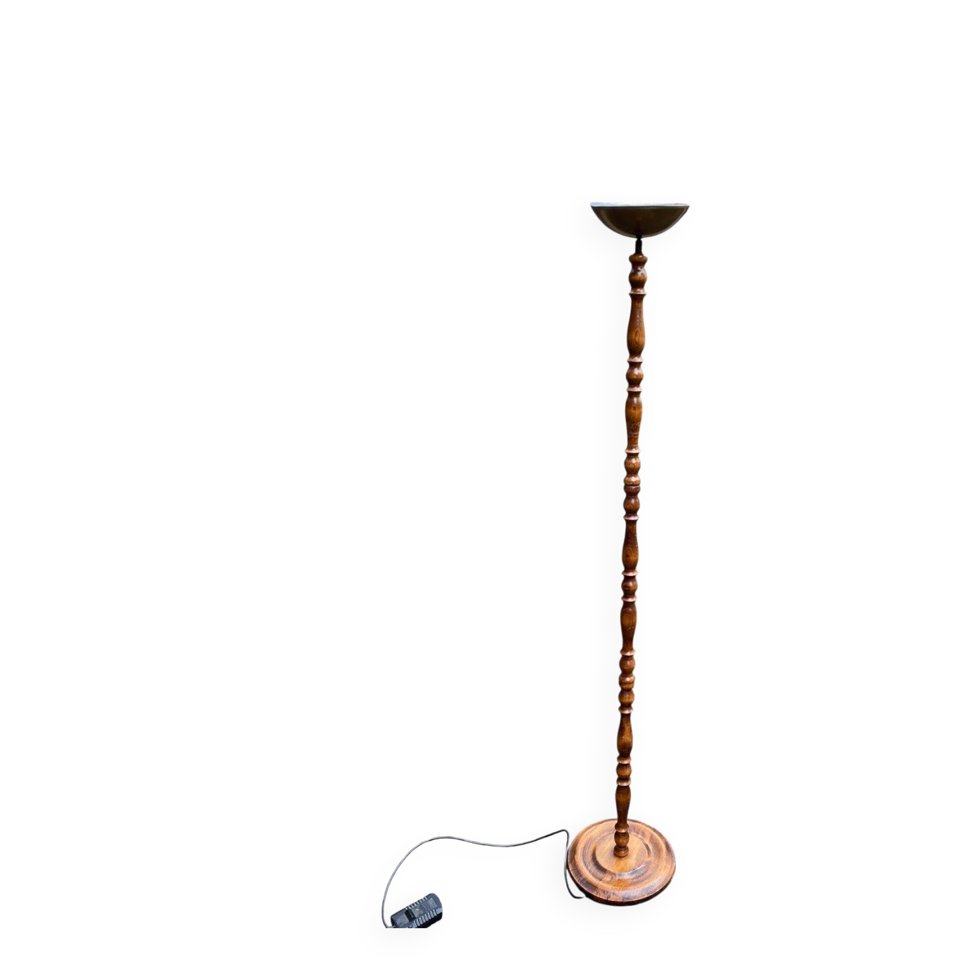 Lampadaire vintage France en bois massif sculpté