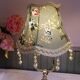 France Vintage - Old Lamp in golden brass with lampshade - Country chic, Shabby chic