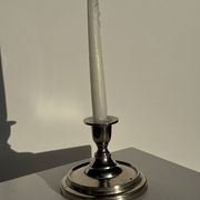 Small shiny silver-plated candlestick H11 D13