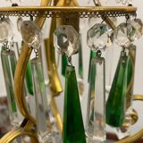 Lustre en cristal et laiton des années 1960
