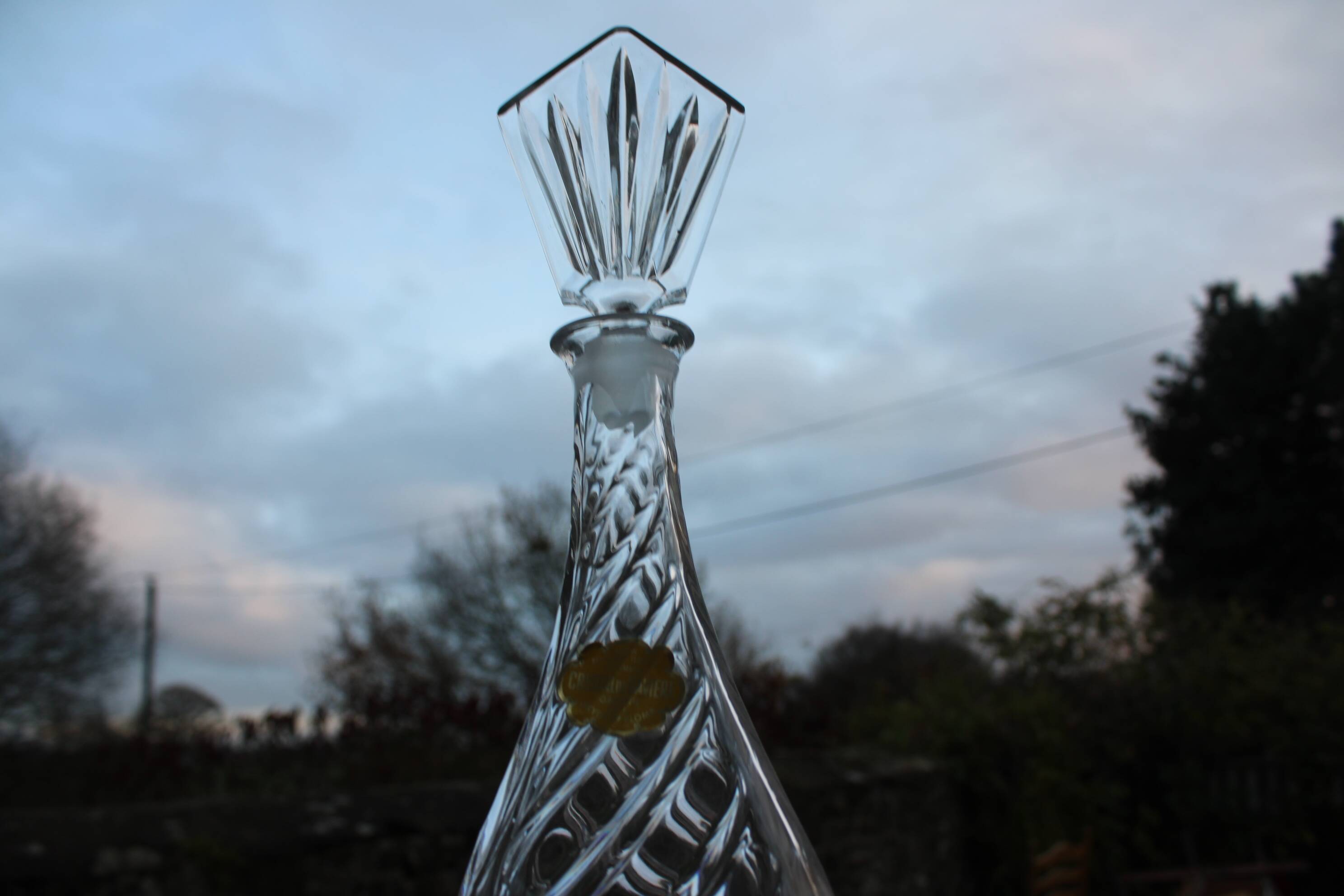 Bavarian crystal decanter + 8 glasses – with original box