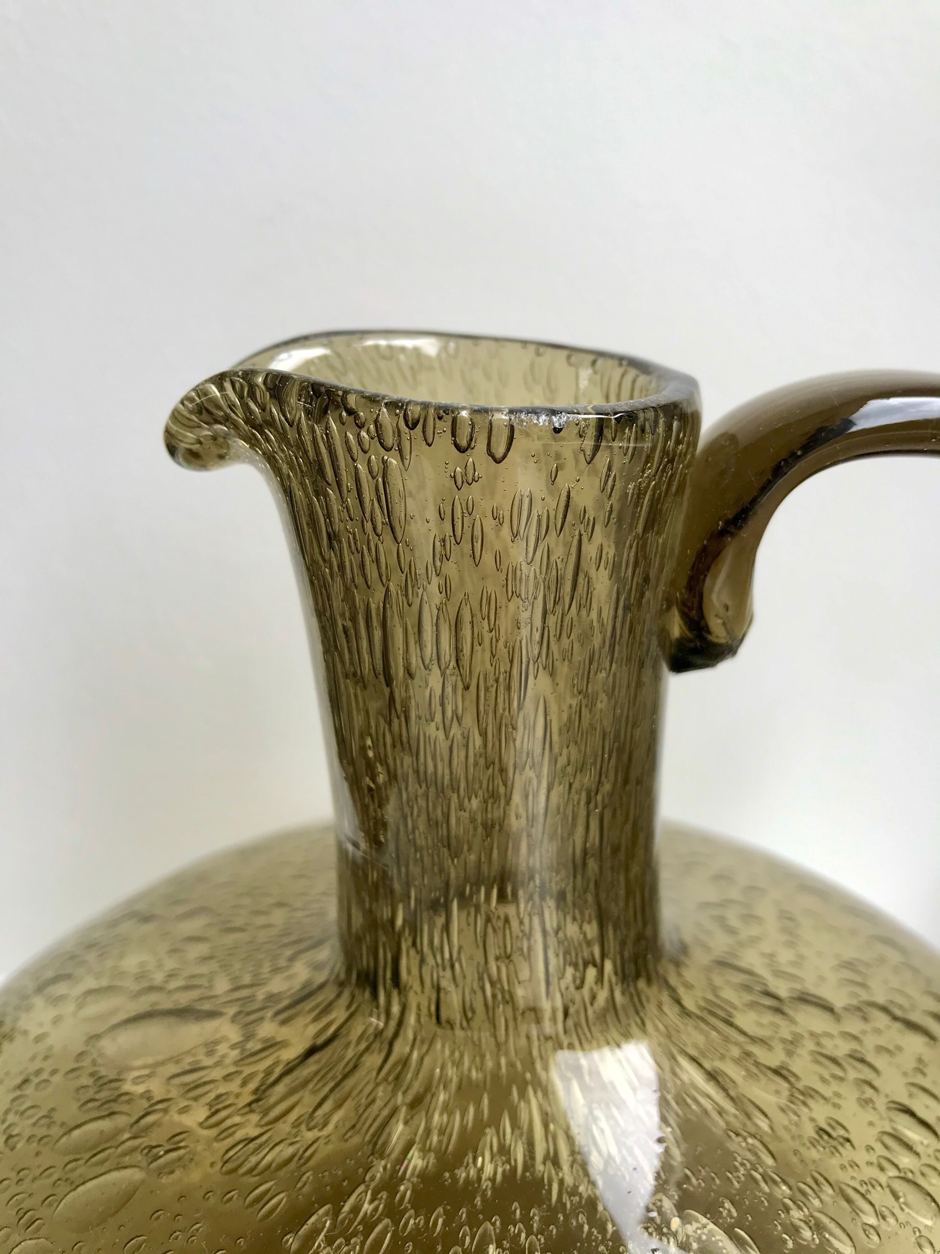 Glass decanter Biot 60s 70s