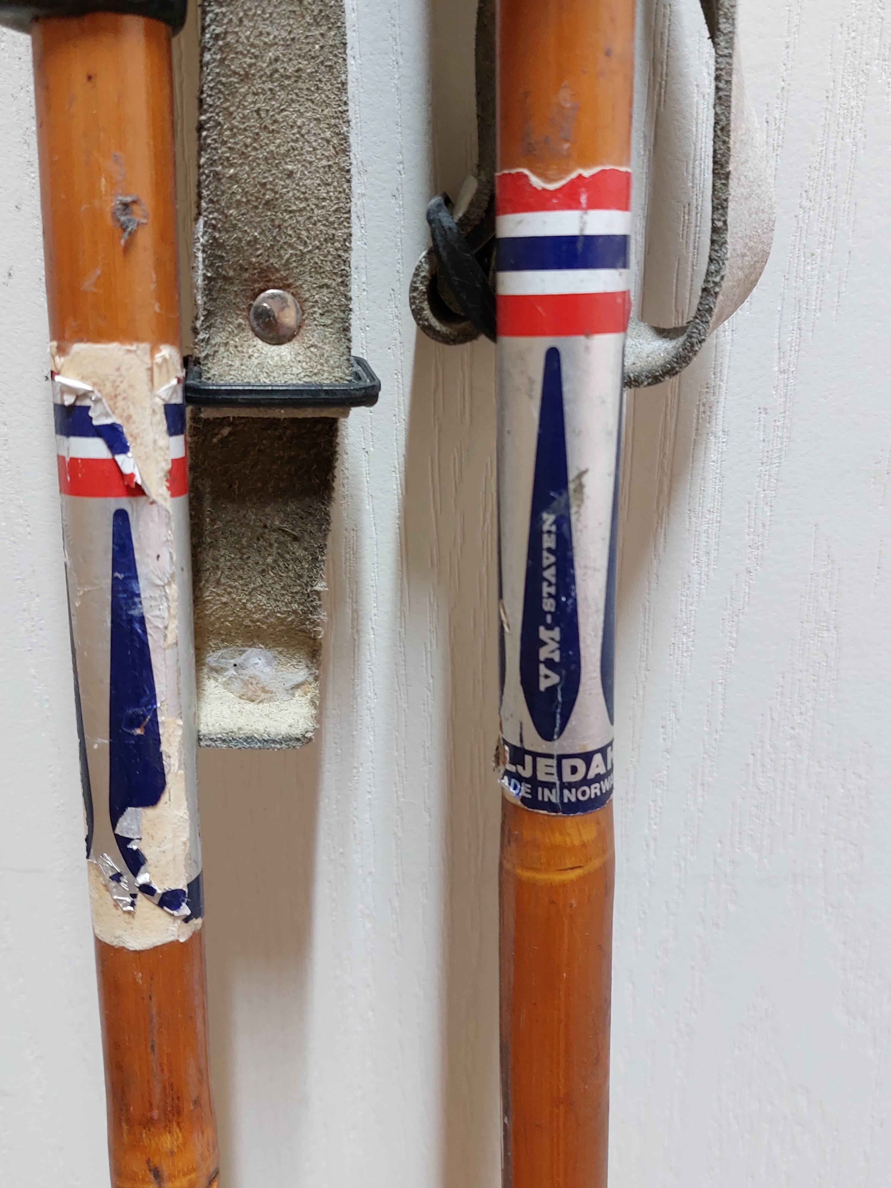 Paire de bâtons de ski vintage en bambou VM Staven - Lot 2