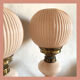 Pair of pink opaline lamps