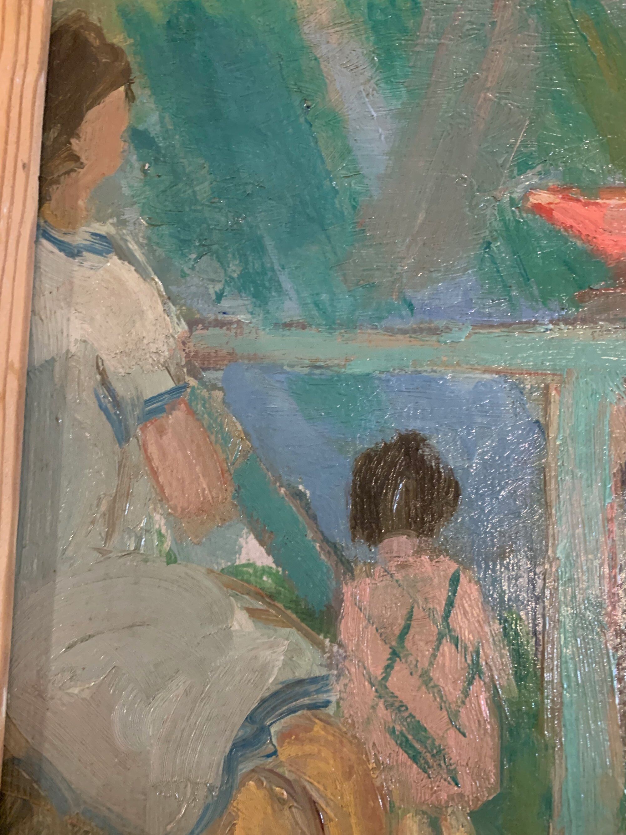 View of the terrace oil on panel