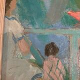 View of the terrace oil on panel