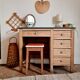 Bureau ancien en bois plateau vert et tiroirs