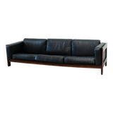 Italian leather and rosewood sofa