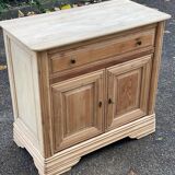 Louis Philippe sideboard with two doors and one drawer, renovated in solid cherry wood