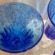 Set of six blue walking glasses "Biot" by Saba.