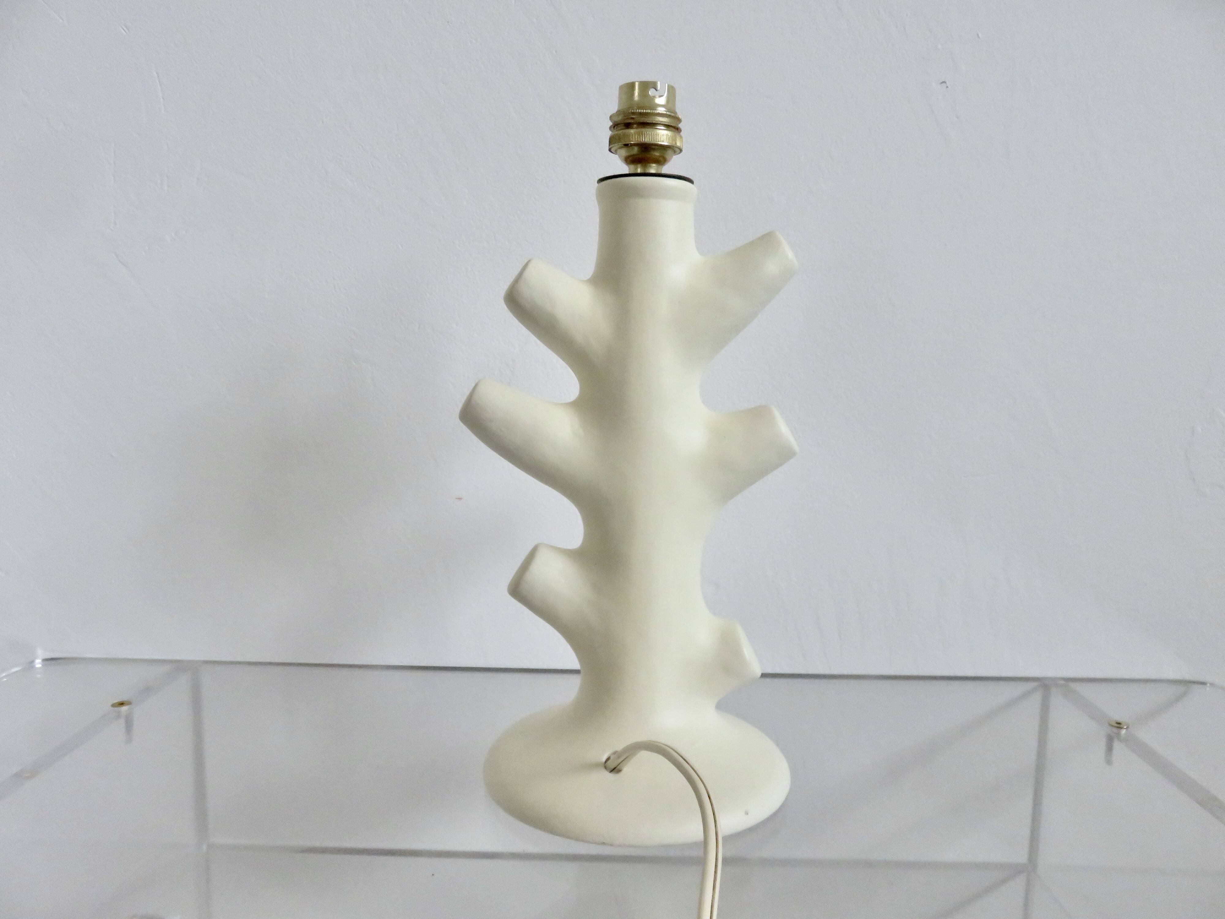 Matte white ceramic lamp 1960