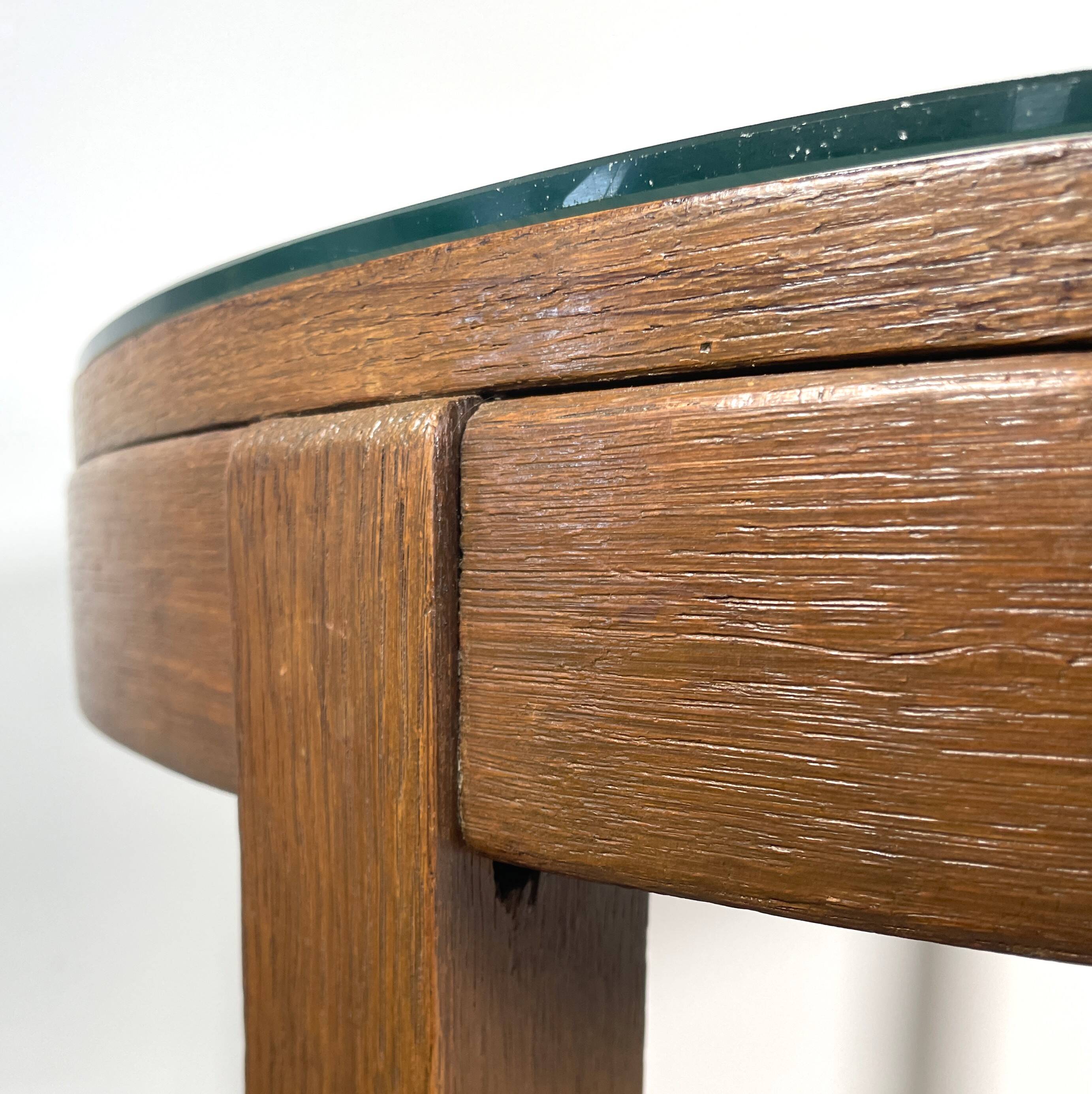 Amsterdam School side table with glass top