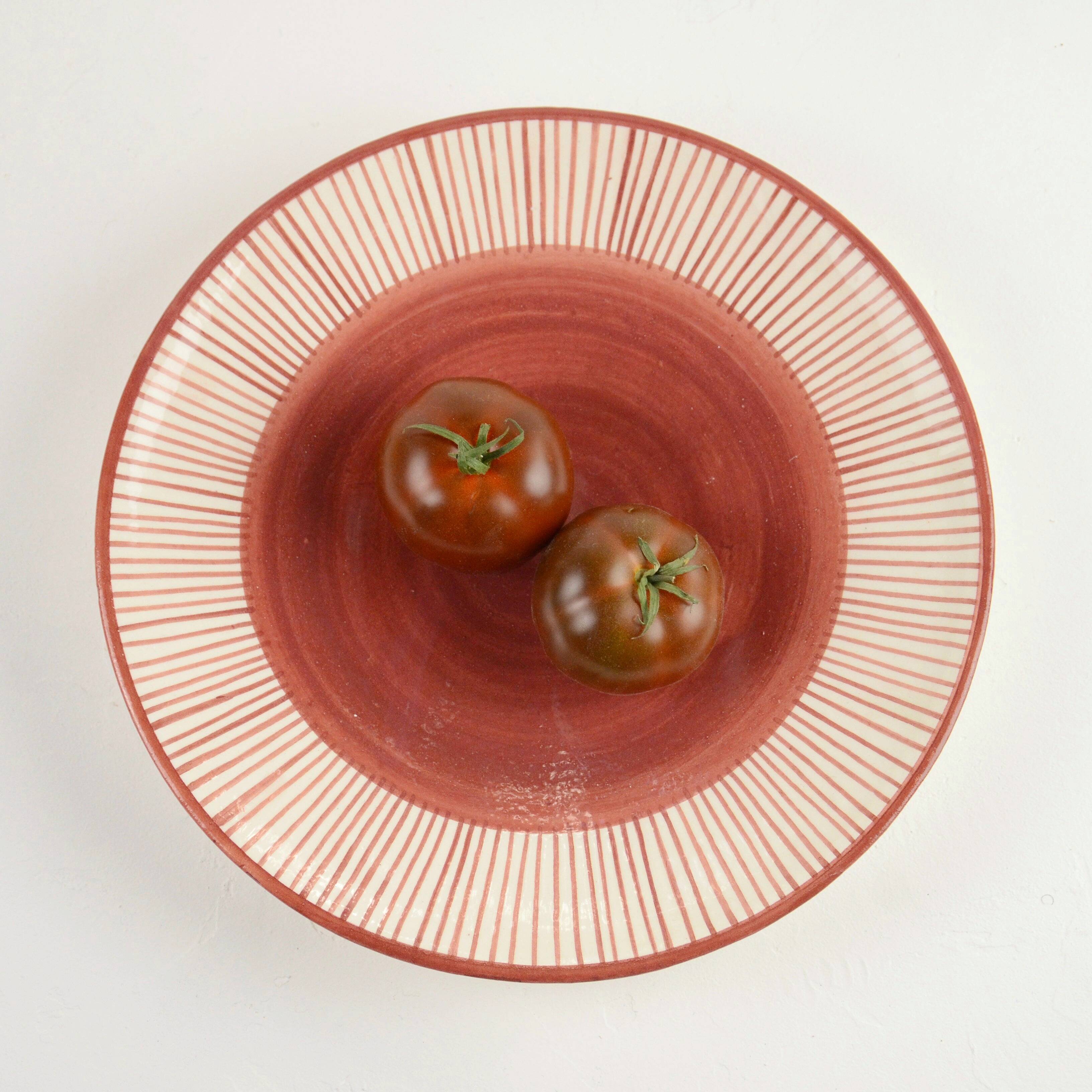 Large plate - PALM BORDURE terracotta