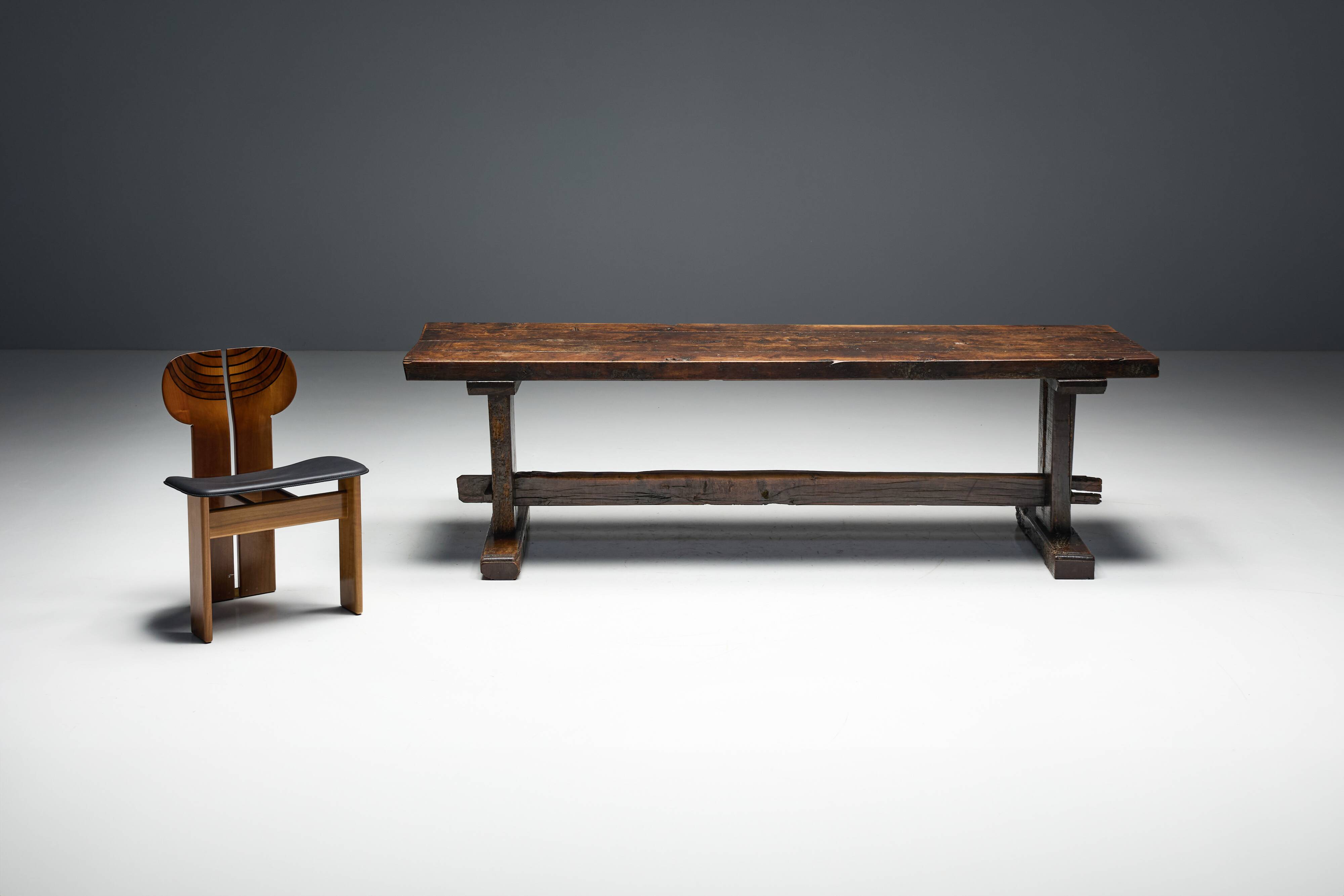 Robust Travail Populaire Farm Table, France, 19th Century