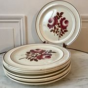 Lot de 8 assiettes plates Moulin des Loups modèle "Roubaix" années 40