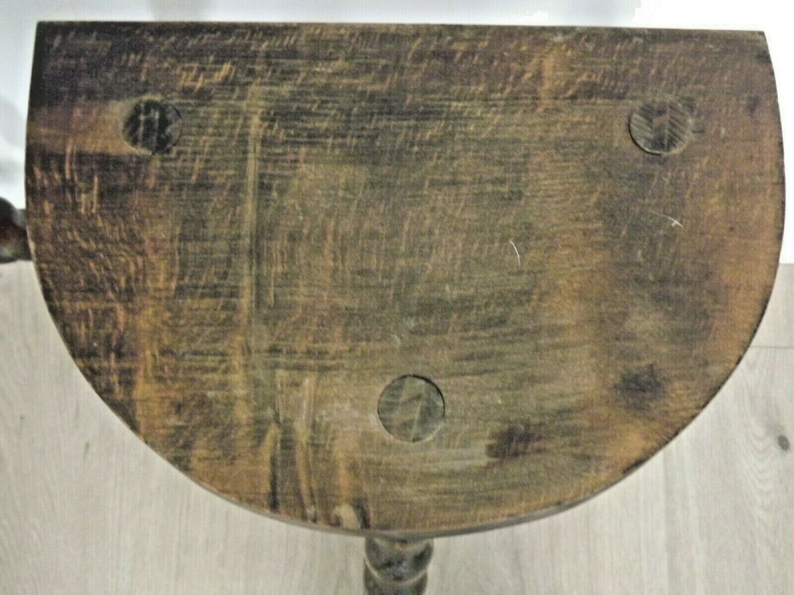 French antique wood hand made stool