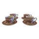 Set of 4 English porcelain coffee cups