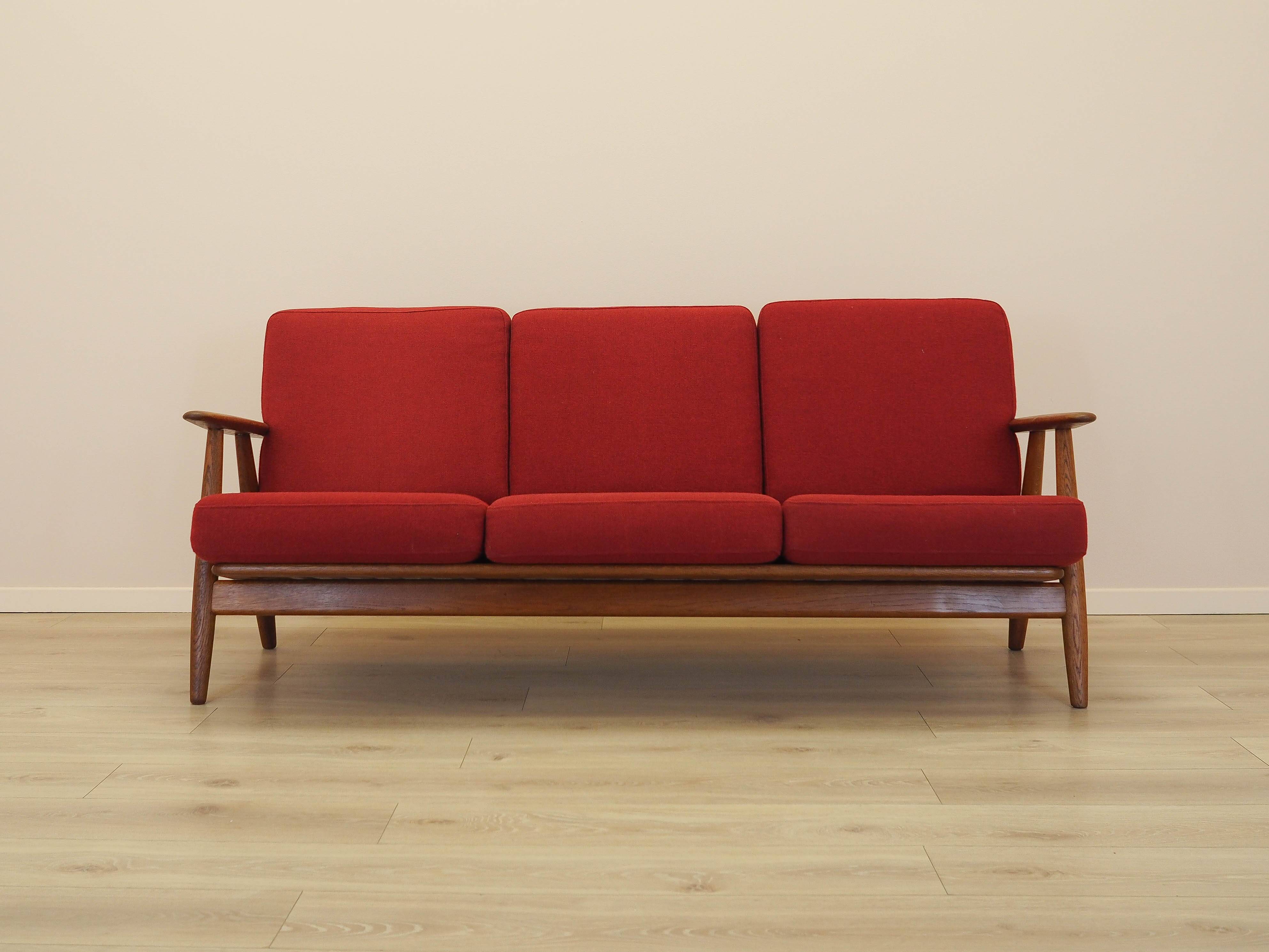 Red sofa CIGAR, Danish design, 1960s, Hans J. Wegner for Getama