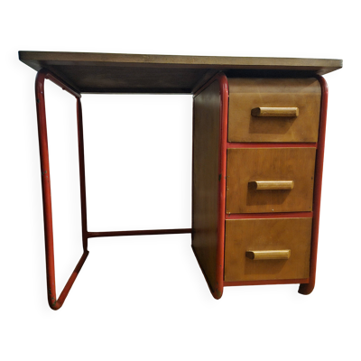 Bureau enfant vintage bois et metal