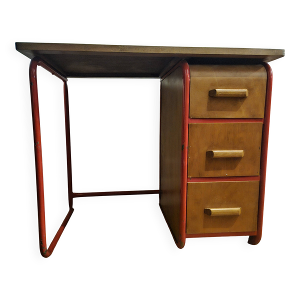 Bureau enfant vintage bois et metal