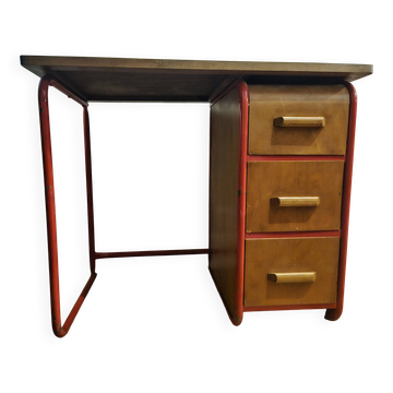 Vintage wooden and metal children's desk