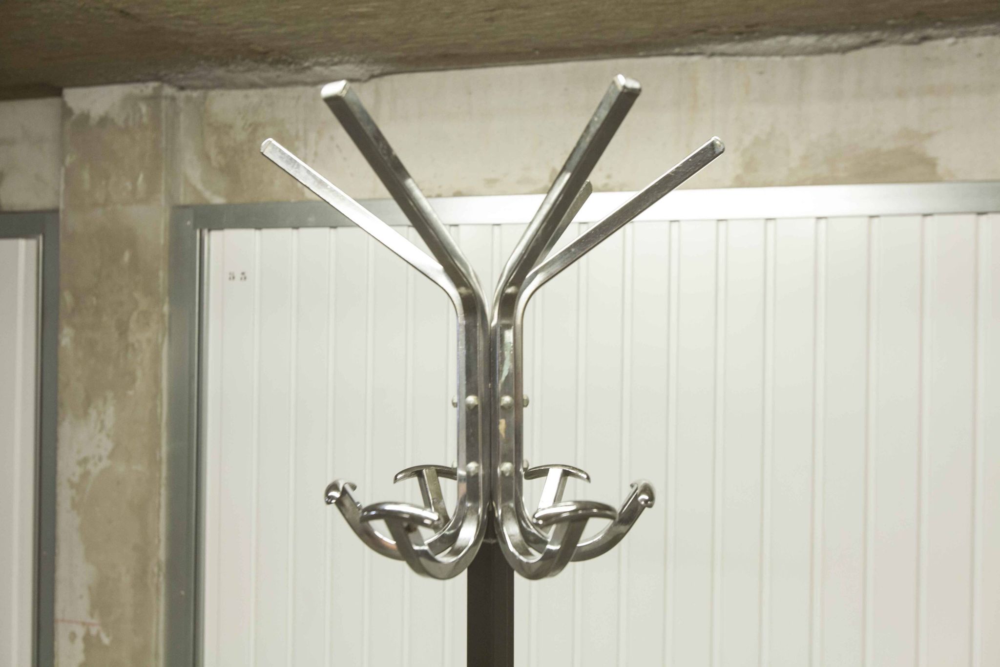 Industrial 1960 chrome coat rack parrot