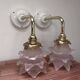 Pair of pink Art Deco wall sconces