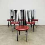 6 chairs by Giorgio Cattelan for Cidue Italy, postmodern, 1980s