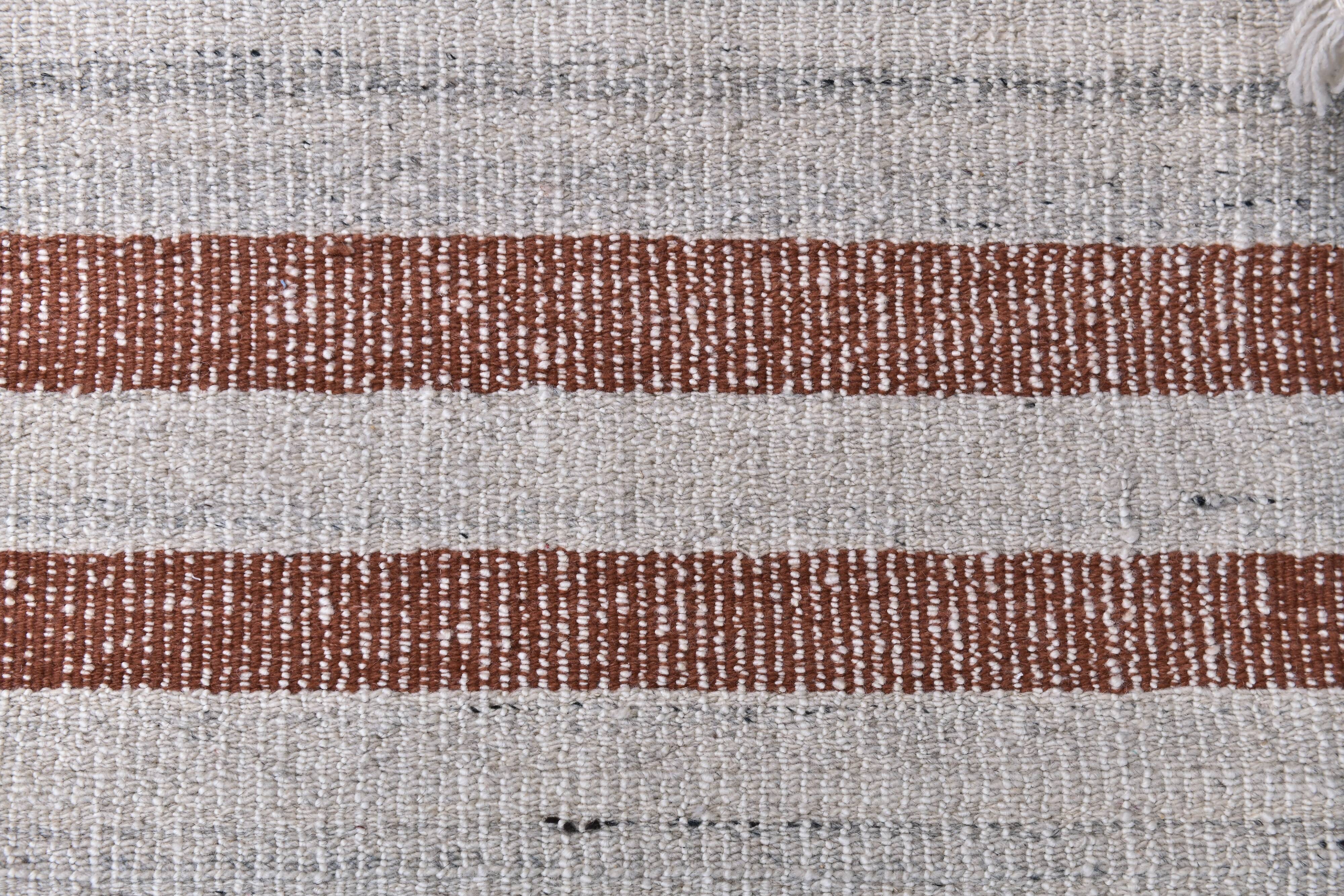 285x70 cm wool runner carpet, beige orange wool kilim carpet, vintage kilim