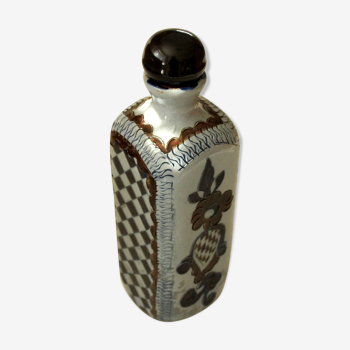 Ceramic bottle liquor old Bavarian motif