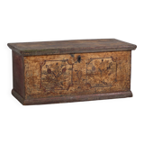 Ancien coffre en bois massif doré daté de 1846 #86