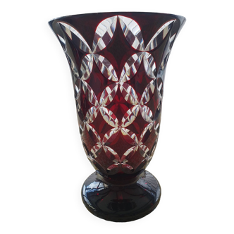 Bohemian vase in cut crystal