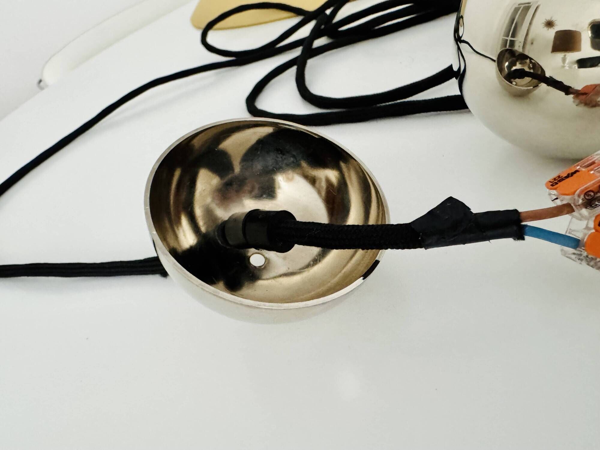 Adjustable Nickel Plated Pendant Lamp with Counterweight by Florian Schulz