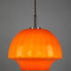 Suspension en verre orange du milieu du siècle