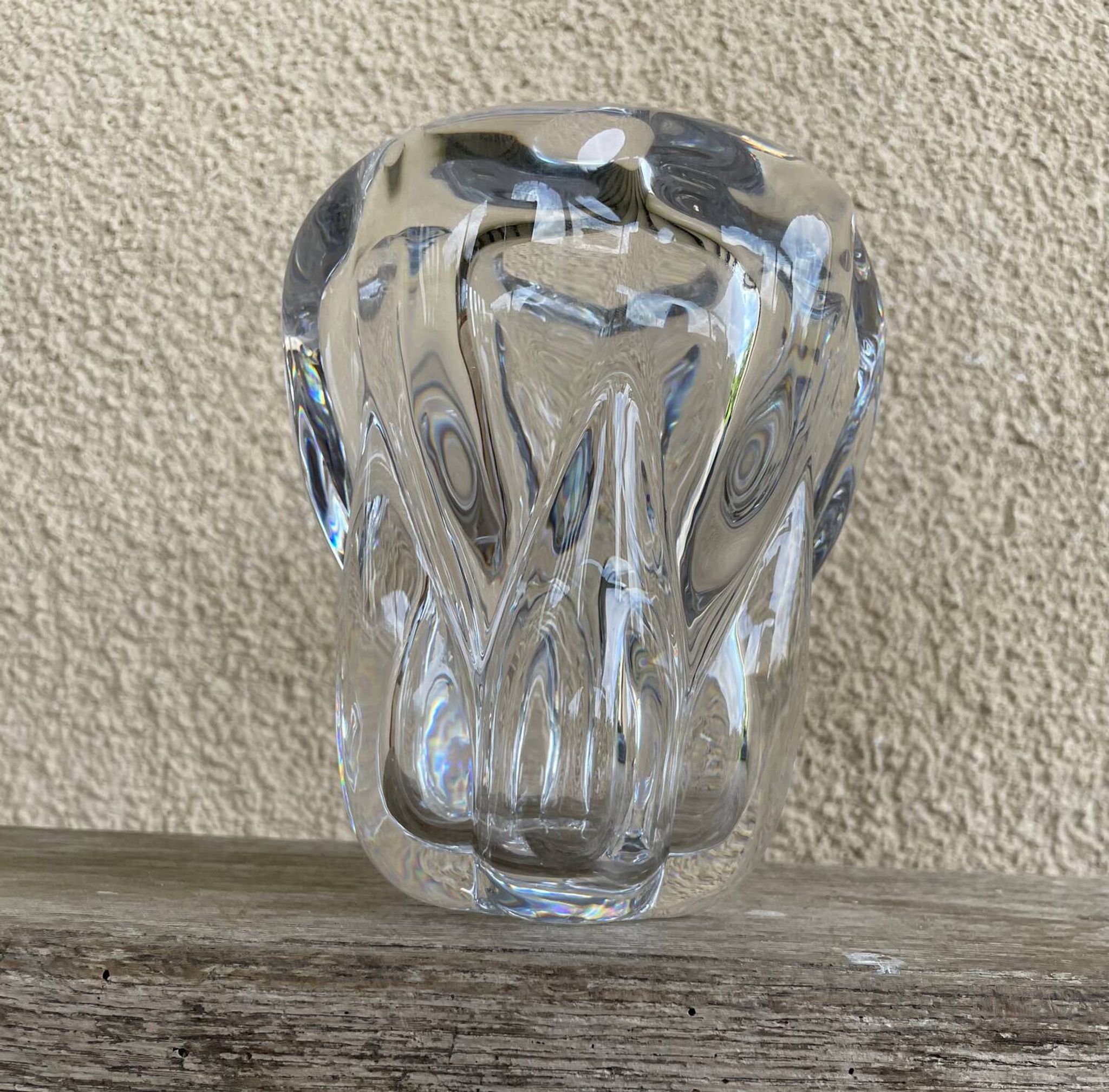 Val Saint Lambert: crystal vase stamped around 1960