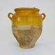 Glazed yellow confit pot, south west of France. Conservation pot. Pyrenees XIXth