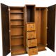 Armoire Art Déco, placage de ronce de bois, niche centrale & 4 tiroirs