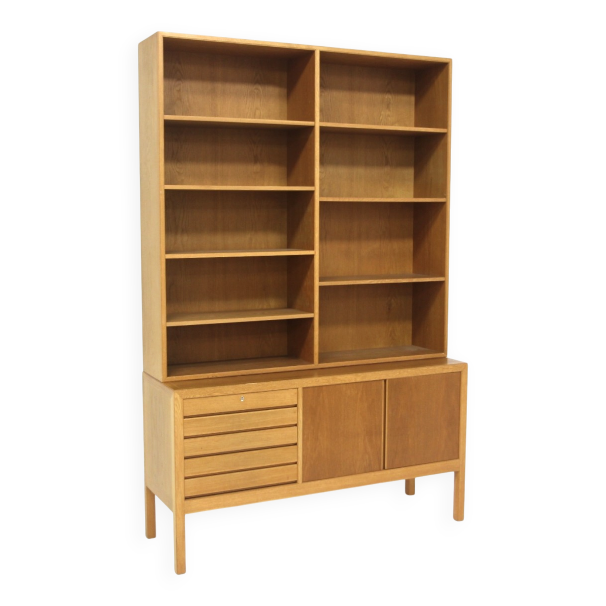 Bibliothèque scandinave en chêne, Alf Svensson, Suède, 1960